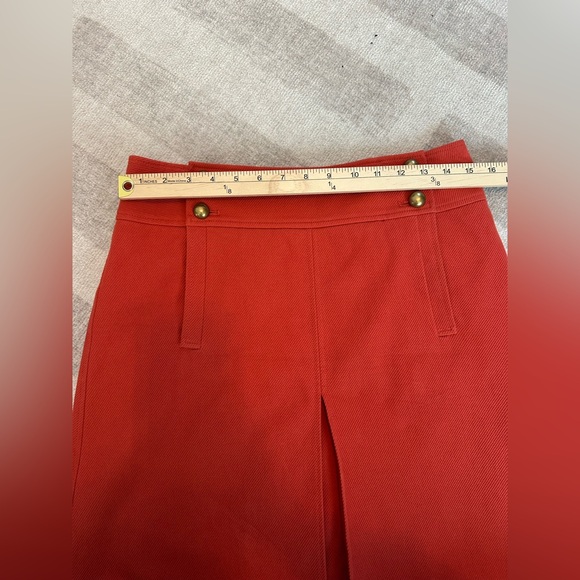 Tory Burch Thea Orange Skirt w/ Buttons (Size 6) - Picture 8 of 9